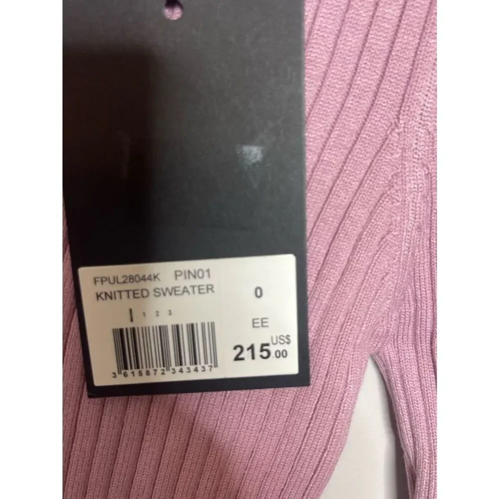 $215 The Kooples knitted pink V neck top sweater NWT